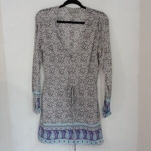 Athleta Women's Gray Coastal Swimsuit Cover-Up Drawstring Dress Tunic Size S